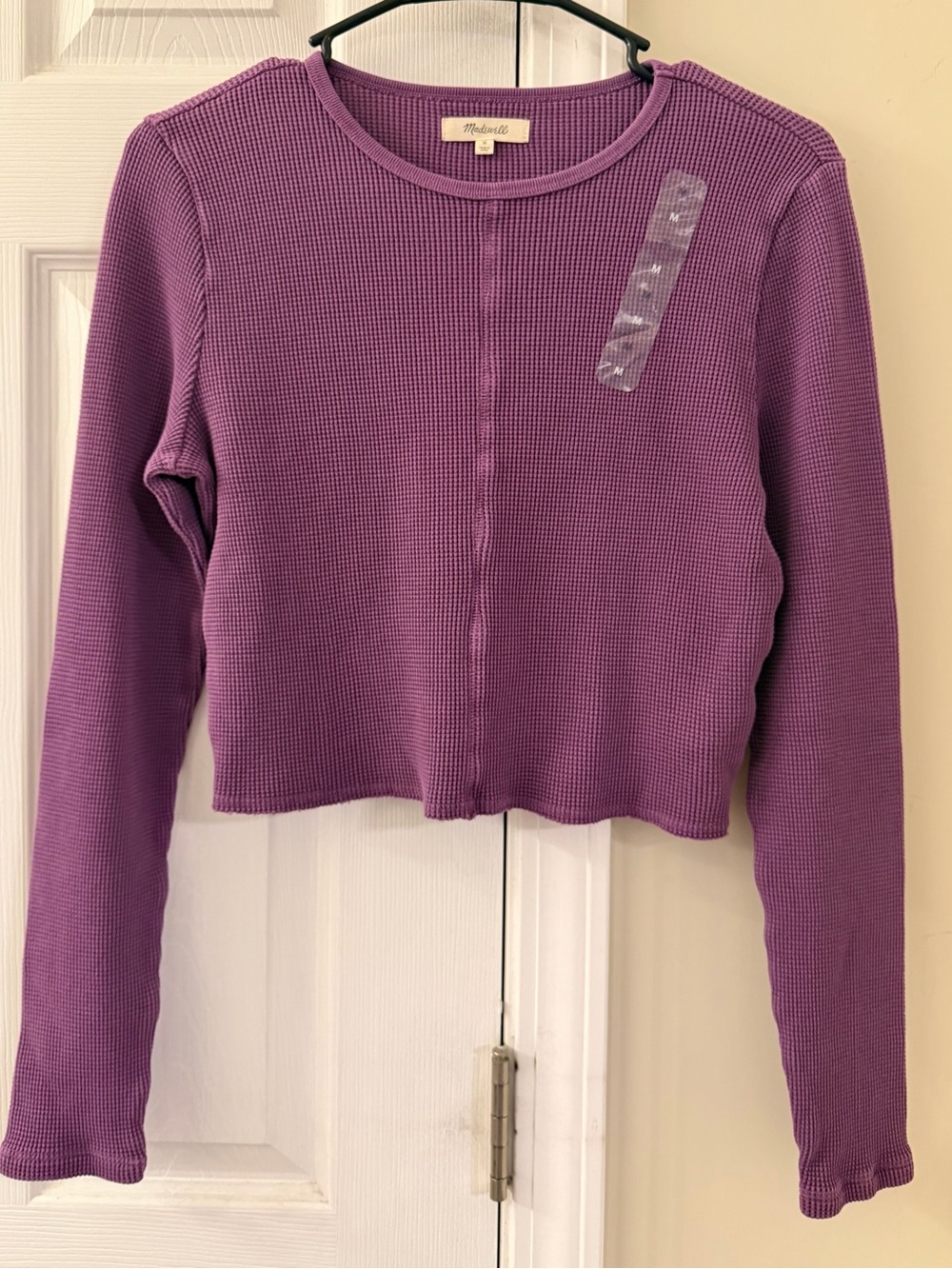 NWOT Madewell waffle knit cropped long sleeve top